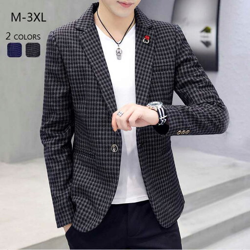 {送料無料}メンズスーツ スーツ テーラードジャケット テーラードジャケット ビジネススーツ フォーマルスーツ メンズスーツ スーツ 事務服 通勤 面接 結婚式 二次会 卒業式 就職活動 チェック柄 デザイン