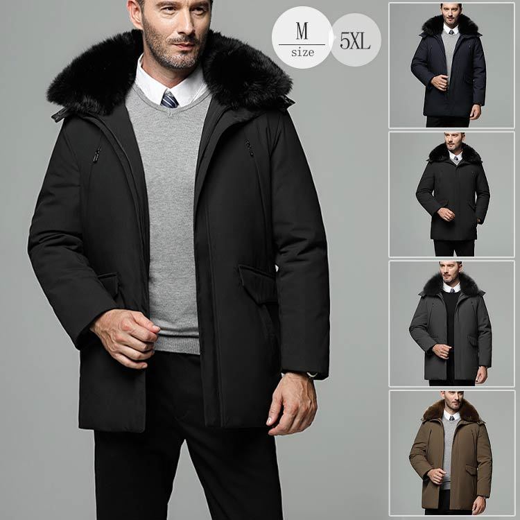 「送料無料」メンズ コート ダウンコート ダウン メンズロングダウンコート 秋冬用 ダウン90％ 防風 防寒 フード付き ファー付き スリム 厚手 ロング ダウンコート ジャンバー ブルゾン アウター ビジネス風 ビジネスコート 暖かい 大きいサイズ M-5XL（jk228）