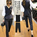 ★期間限定4570~3480円★3パンツスーツ レディース セットアップ ママスーツ パンツ かっこいい スーツ 大きいサイズ ブラック 韓国 おしゃれ カジュ...