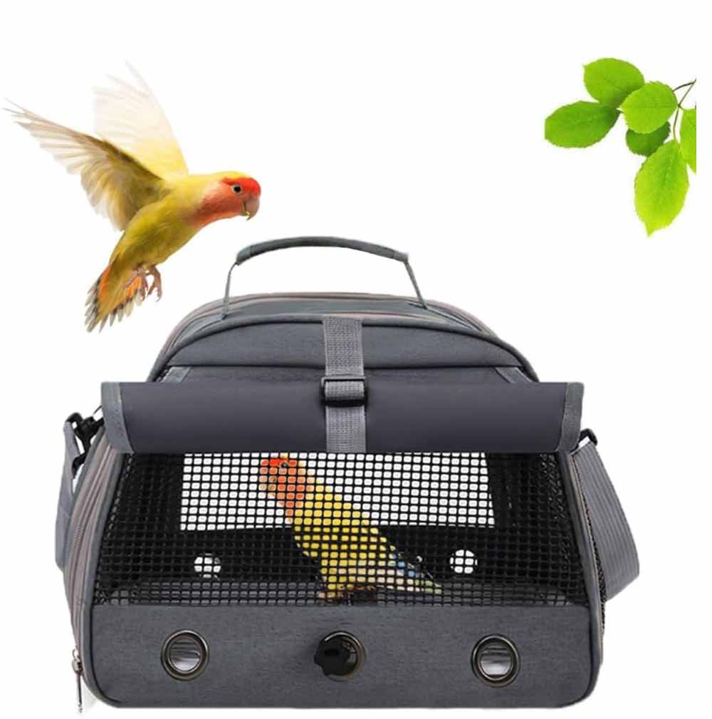 atarumoopの鳥 キャリーバッグ とまり木つき インコ キャリー 避難 通院 移動 ショルダー バッグ 文鳥 セキセイインコ オカメインコ キャリーケース お出かけバッグ バードキャリー｜アングル3