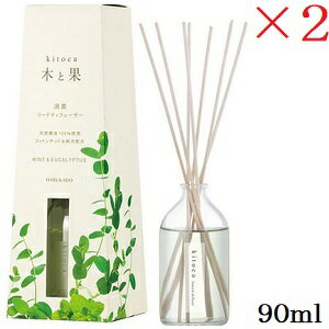 6159 晴香堂 リードディフューザー 木と果 90ml ミント & ユーカリ×2セット