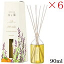 6160 晴香堂 リードディフューザー 木と果 90ml ラベンダー & オレンジ×6セット