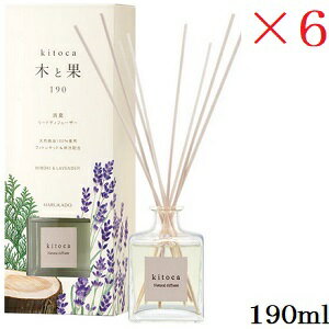 6334 晴香堂 リードディフューザー 木と果 190ml ヒノキ & ラベンダー×6セット
