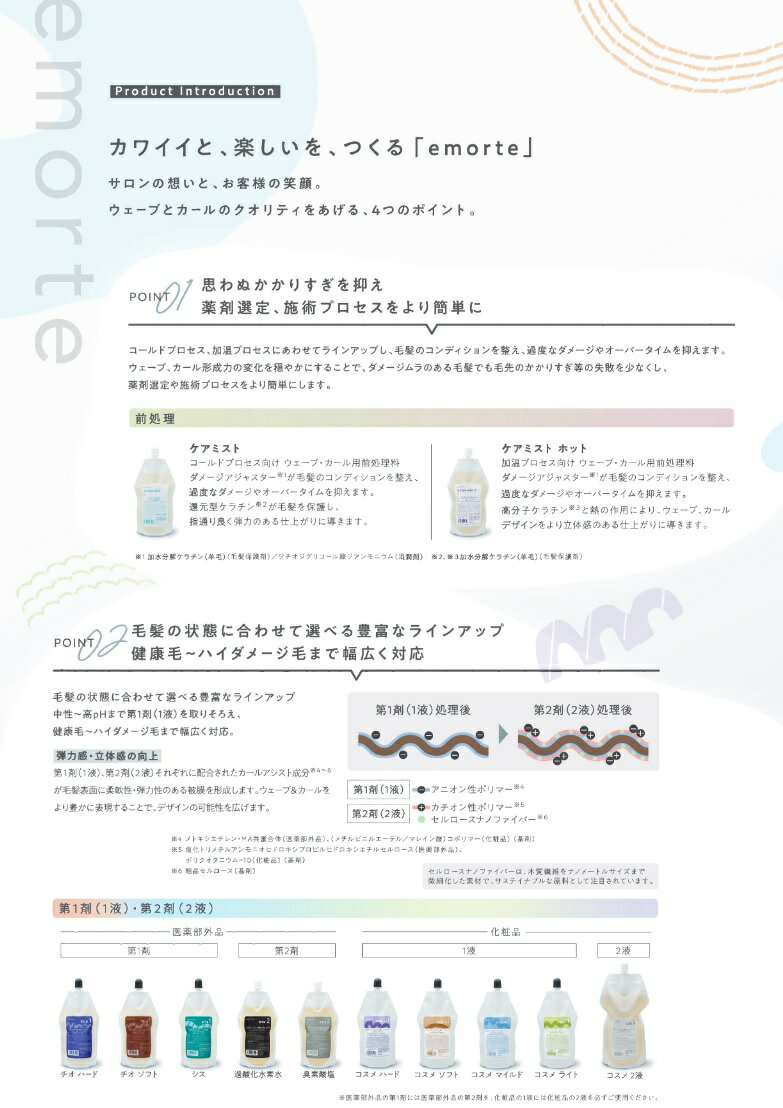 中野製薬 エモルテ ケアミスト 400ml + シス 1剤 400ml + 過酸化水素水 2剤 400ml ...