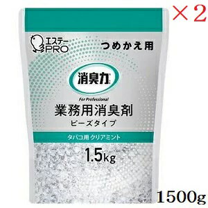 サニティ ビーズタイプ 業務用消臭剤 詰め替え用 タバコ用クリアミント 1500g ×2セット 1