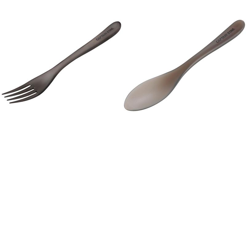 キャプテンスタッグ(CAPTAIN STAG) 【2点セット】G-FLOAT 高耐熱フォーク + 高耐熱スプーン L SM(スモ..
