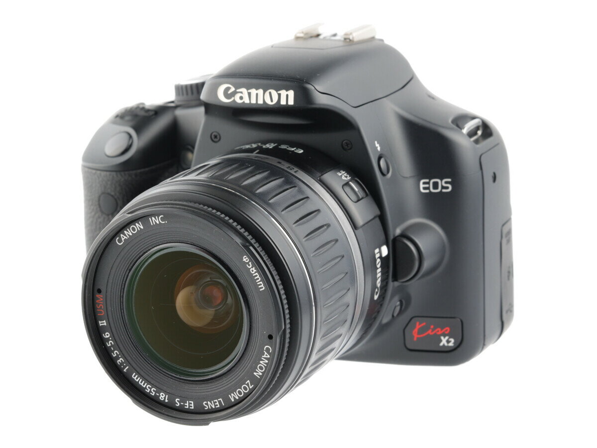 【あす楽】【中古】《良品》【6ヶ月保証】Canon EOS Kiss X2 + EF-S 18-55mm F3.5-5.6 II USM デジタルカメラ デジタル一眼レフカメラ APS-C機 入門機 エントリー機 小型 軽量 純正バッテリー EFマウント