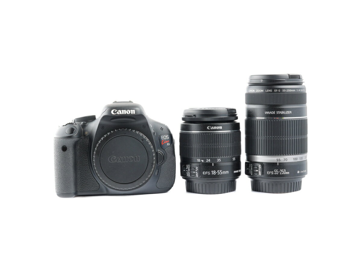 【あす楽】【中古】《良品》【6ヶ月保証】Canon EOS Kiss X5 + EF-S 18-55mm F3.5-5.6 IS II 55-250mm F4-5.6 IS 1800万画素 APS-C バリアングル液晶 デジタル一眼レフカメラ 入門機 小型 軽量 運動会 発表会 スナップ 標準 望遠 ダブルズームレンズ