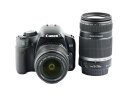 【あす楽】【中古】《良品》【6ヶ月保証】Canon EOS Kiss X2 + EF-S 18-55mm F3.5-5.6 IS EF-S 55-250mm F4-5.6 IS 標準ズームレンズ セット デジタルカメラ デジタル一眼レフカメラ APS-C機 入門機 エントリー機 小型 軽量 純正バッテリー EFマウント