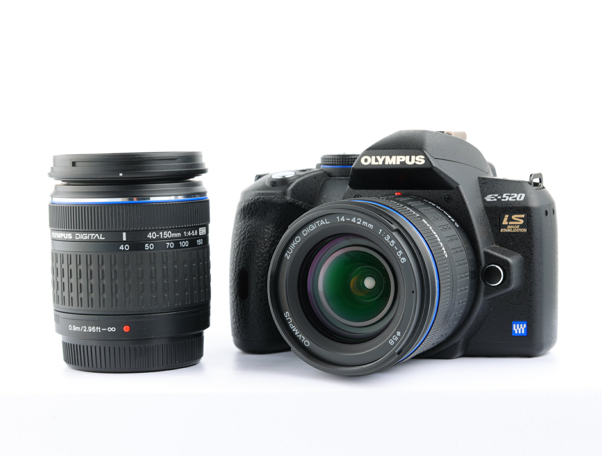 【あす楽】【中古】 《良品》 【6ヶ月保証】OLYMPUS E-520 IS + ZUIKO DIGITAL 14-45mm F3.5-5.6 ED 40-150mm F4-5.6 ED 1000万画素 標準 望遠 ズームレンズ デジタル デジタル一眼レフカメラ フォーサーズマウント