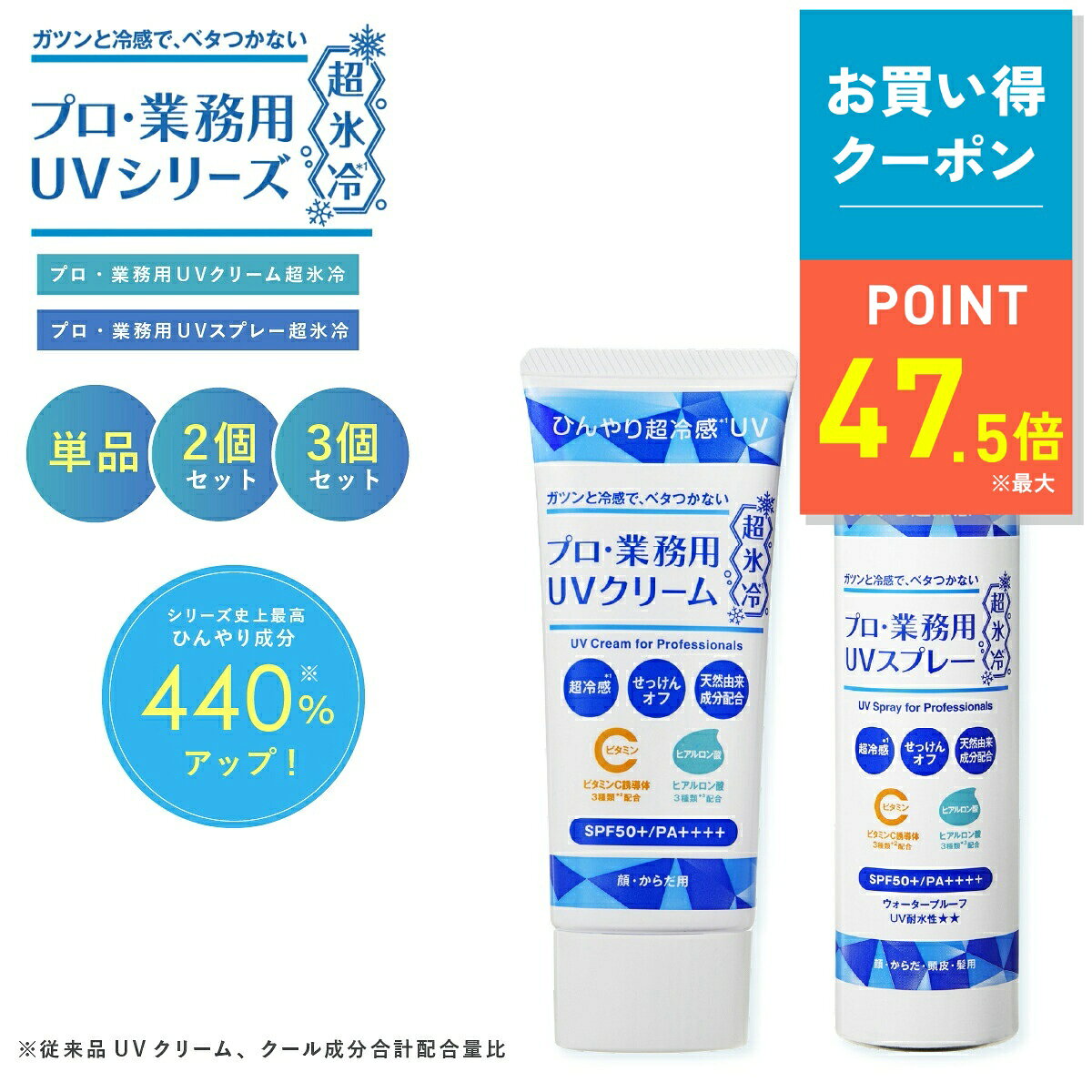 【10/4 20時〜10/9限定｜お得クーポン】ヤーマン プロ業務用 UVクリーム超氷冷 UVスプレー超氷冷 日焼け止め 超冷感 超冷却 50g 90g SPF50+ PA++++ UV対策 日焼け止め クール 紫外線対策 敏感肌 UVクリーム UVスプレー 全身 顔 髪 頭皮 体 保湿 YA-MAN
