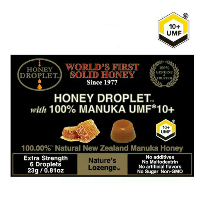 マヌカハニー ハニードロップレット 6粒 23g 単品 3箱セット 100％ MANUKA はちみつ 蜂蜜 健康食品 喉 乾燥 抗菌活性 送料無料