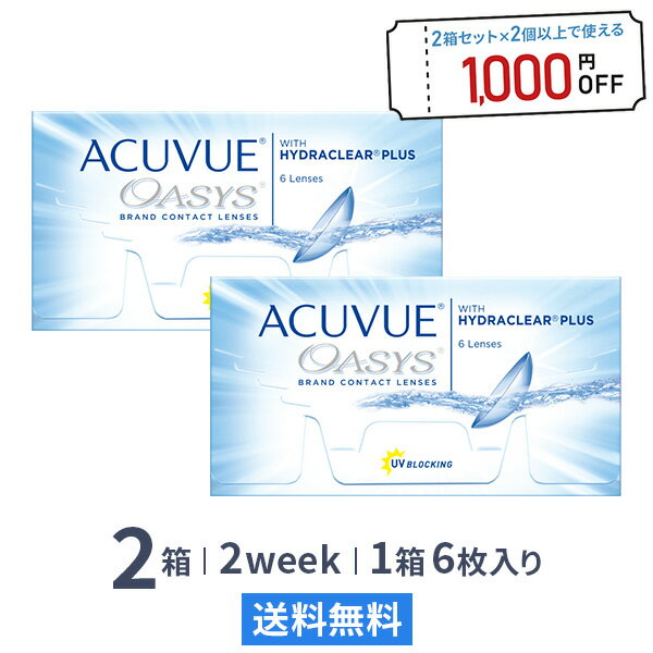 【送料無料】アキュビューオアシス 6枚入 2箱セット 両眼3ヶ月分 （ コンタクトレンズ 2week 2週間交換 ジョンソン エンド ジョンソン アキュビュー オアシス acuvue UVカット ）