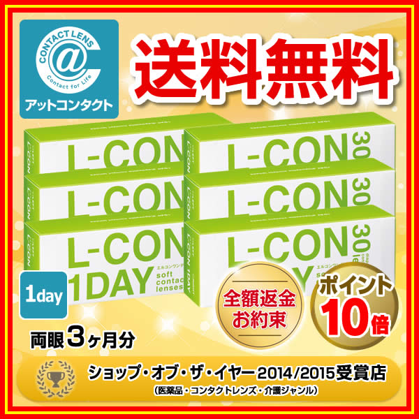 【送料無料】エルコンワンデー 6箱セット 30枚入 1日使い捨て ( シンシア エルコン LCON L-CON 1DAY クリアレンズ 1dayタイプ )