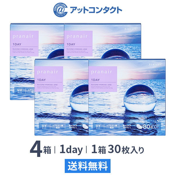 【送料無料】プラネアワンデー 30枚入 4箱セット 1日使い捨て（両眼2ヶ月分 / シンシア / 1dayタイプ / ワンデー / pranair 1DAY / シリコンハイドロゲル）