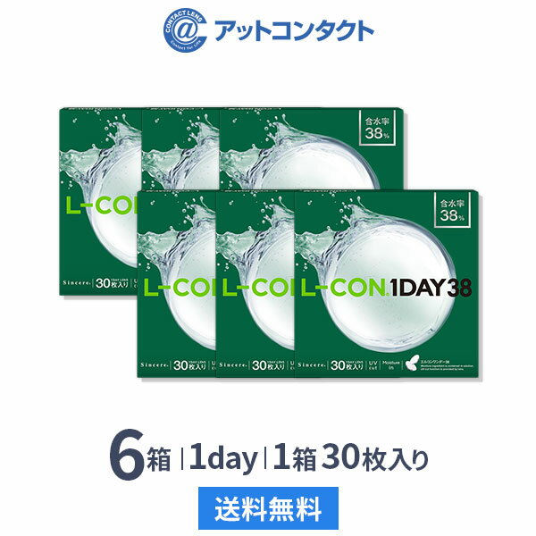【ライブエントリーでポイント5倍】【送料無料】エルコンワンデー38 6箱セット 30枚入 1日使い捨て ( シンシア エルコン LCON L-CON 1DAY クリアレンズ 1dayタイプ )