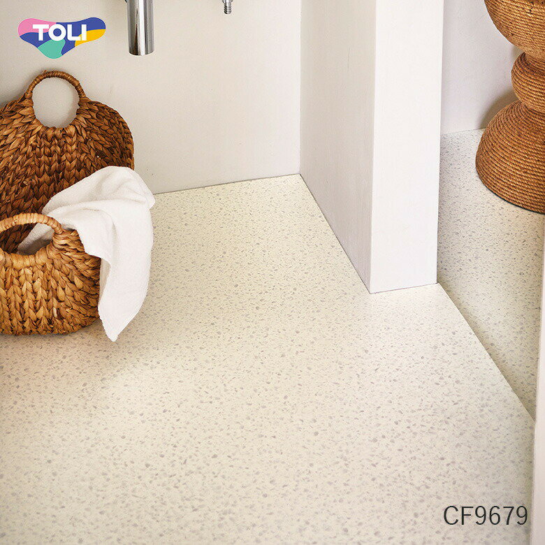 NEW! クッションフロア CF9679 東リ 10cm単位 パールテラゾー フェミニンモノトーン ホワイト パール ..