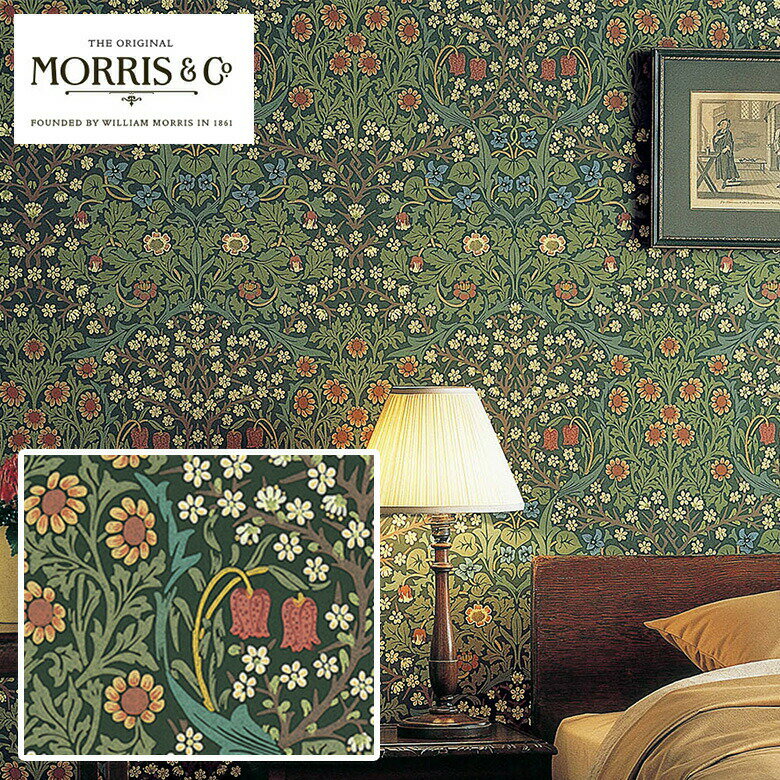 【William Morris ウィリアムモリス 壁紙】Blackthorn ブラックソーン LIS-42013 のりなし 巾52cm×10m巻き 本売り イギリス製 リリカラ 植物柄 人気柄 旧品番 LWT-4602