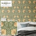 【William Morris ウィリアムモリス 壁紙】Pimpernel ピンパーネル LIS-42004 のりなし 巾52cm×10m巻き 本売り イギリス製 リリカラ 植物柄 人気柄 グリーン