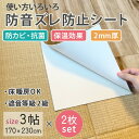 【6帖分】防音ズレ防止シート 3帖用×2枚セット 170×230cm/1枚 2mm厚 防カビ 抗菌 保温効果 省エネ 遮音等級2級 床暖房対応 ホット カーペット クッションフロア 畳 和室 洋室 子ども部屋 マンション アパート こども ペット 足音 6畳