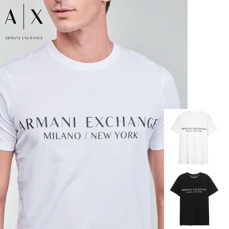エンポリオ・アルマーニ アルマーニ エクスチェンジ ARMANI EXCHANGE Tシャツ メンズ 半袖 ブラック ホワイト 丸首 ロゴ コットン ブランド 8nzt72 Sサイズ Mサイズ Lサイズ XLサイズ 8nzt72-z8h4z