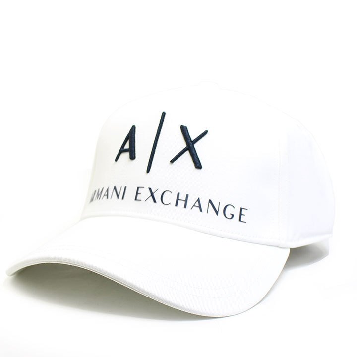 キャップ アルマーニ エクスチェンジ ARMANI EXCHANGE 帽子 ベースボールキャップ メンズ レディース ホワイト 白色 フリーサイズ ロゴ ブランド 954039-cc513-00812