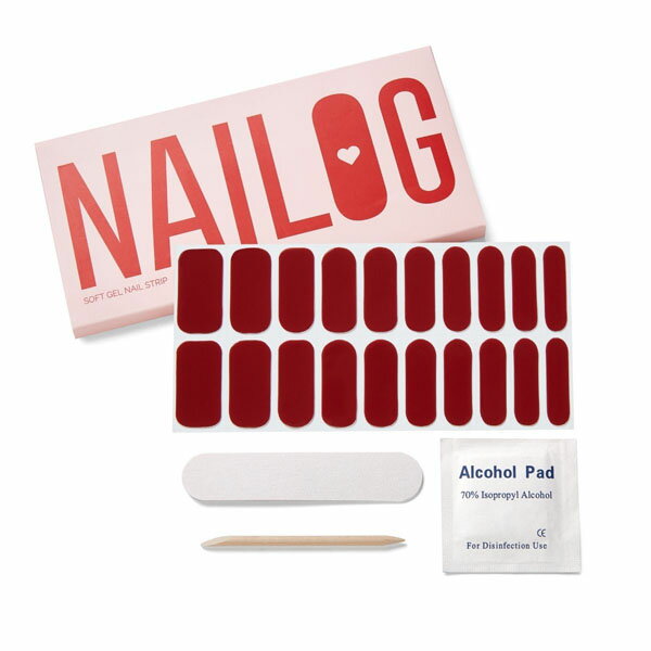 ネイログ NAILOG ネイル ジェルネイルシール ネイルストリップペディ ネイルケア用品 レディース ブランド レッド 赤 002