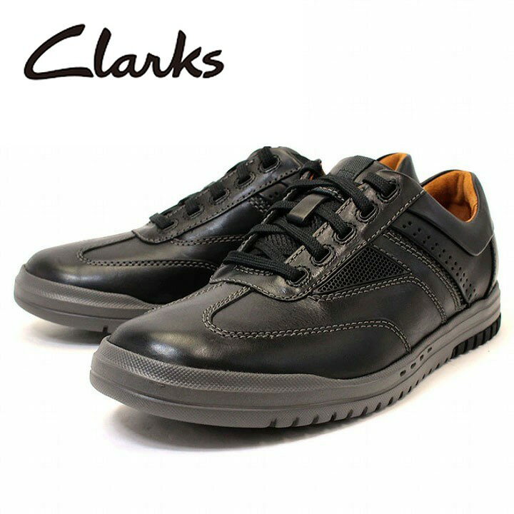 クラークス レザースニーカー メンズ クラークス Clarks スニーカー 靴 革靴 レザー カジュアルシューズ Unrhombus Fly 本革 ブラック 黒色 メンズ ブランド 男性向け 人気 新品 未使用 cl26127962