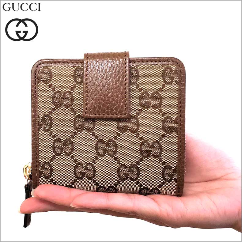 グッチ GUCCI 財布 二つ折り 折財布 折り財布 レディース GG柄 アウトレット GGキャンバス ベージュ ブラウン ブランド 346056-ky9lg-8610