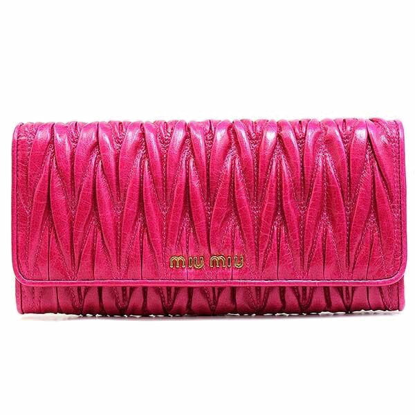 【楽天スーパーSALE特価】ミュウミュウ 財布 長財布 MIUMIU レディース アウトレット 5m1109-matlux-fuxia あす楽対応