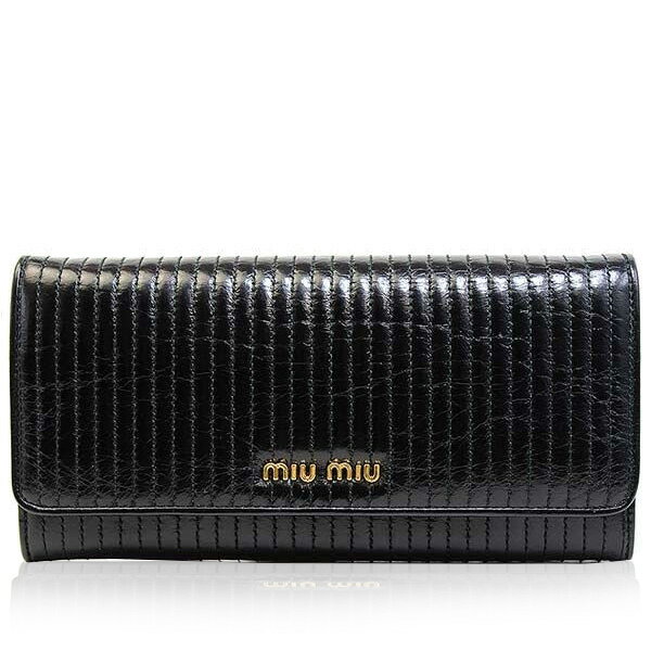 【楽天スーパーSALE特価】ミュウミュウ MIUMIU 長財布 レディース アウトレット ブランド 5m1109-viteshi-nero 女性 彼女