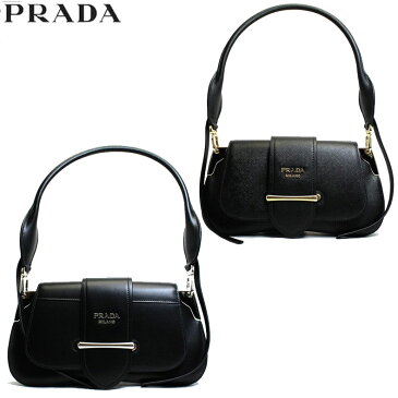 プラダ バッグ PRADA レディース ショルダーバッグ パッティーナ サフィアーノ ストラップ付き 2way レザー ブラック ブランド 1bd168-salu-nero 2020 女性 彼女