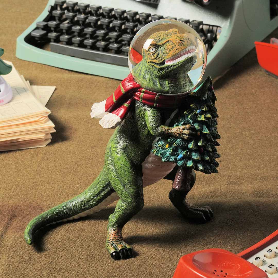 スノードーム スノーグローブ クリスマス ダルトン グローブ ダイナソー ホールド オン ツリー