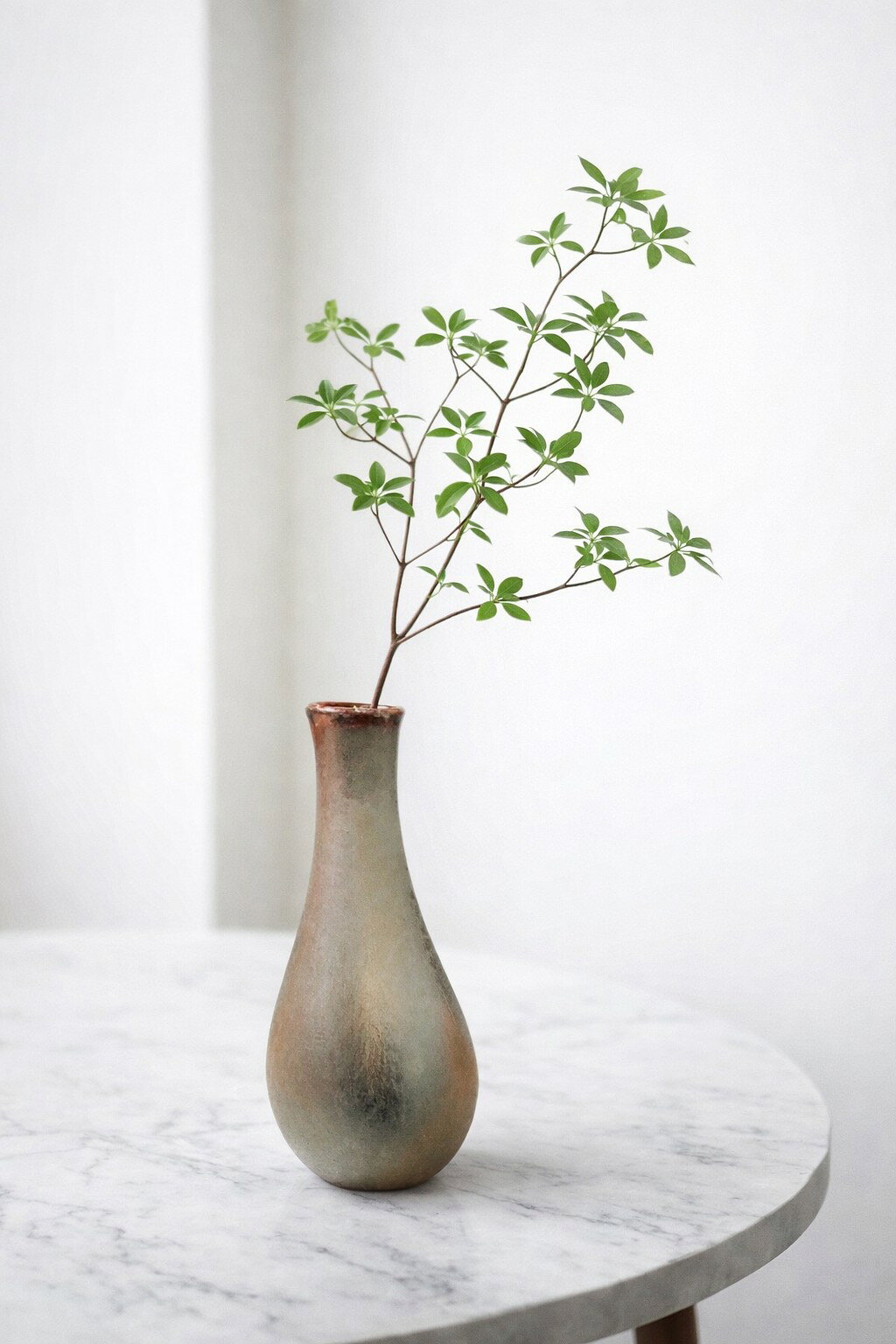 花瓶（陶器） 自然の息吹を感じさせる、手仕事の温もりが宿るフラワーベース。（陶器） やわらかな曲線を描くフォルムと、土のぬくもりを感じさせるアースカラーのグラデーションが、空間にやさしい存在感をもたらします。マットな質感と絶妙な色のにじみは、まるで自然の風景を切り取ったかのよう。ひとつひとつ異なる表情を持ち、まさに一点ものの魅力を放ちます。 ドライフラワーや枝ものとの相性も抜群で、和洋問わずどんなインテリアにもすっとなじむデザイン。玄関やリビング、ダイニングテーブルの上など、さりげなく置くだけで空間がぐっと洗練されます。 日常にそっと寄り添い、季節の移ろいを楽しむための器として。 あなたの暮らしに、静かな美しさを添えてみませんか？ サイズ：約80x約80x約180mm