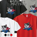 ドライ 速乾 パグヒーロー Tシャツ パグ 犬 ゆるかわ かわいい おもしろ パロディ SS S M L LL 3L 4L 5L