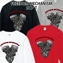 FREEDOM MECHANISM ロンT 長袖Tシャツ バイカー パンショベ バイク チョッパー アメカジ 110 130 150 XS S M L XL 2XL 3XL