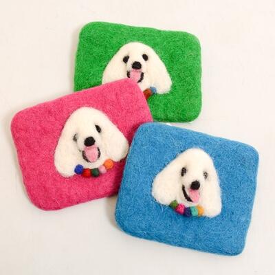 おしゃれ プードル ポケット ティッシュ ケース 羊毛フェルト 【送料無料】 ネパール製 フエルト生地 ..