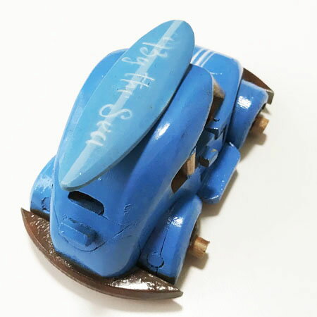 ハワイアン ウッドカー サーフボード ワーゲン〈ブルー〉ペイント木彫り アジアン雑貨 ハワイアン雑貨 3