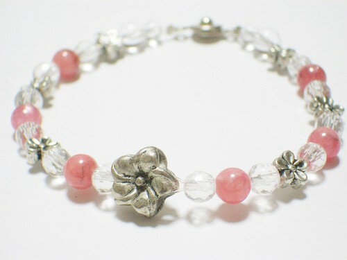 ハワイアン ブレスレット インカローズ ミラーボール 水晶 パワーストーン 【クリックポスト送料無料】天然石 ロードクロサイト 日本製 風水 お守り プルメリア ハイビスカス