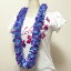 ハワイアン フラワーレイ プルメリアレイ クリンクル〈ブルー パープル系〉ハワイアンレイ【メール便対応可能】フラダンス ブライダル ウェディングに 造花