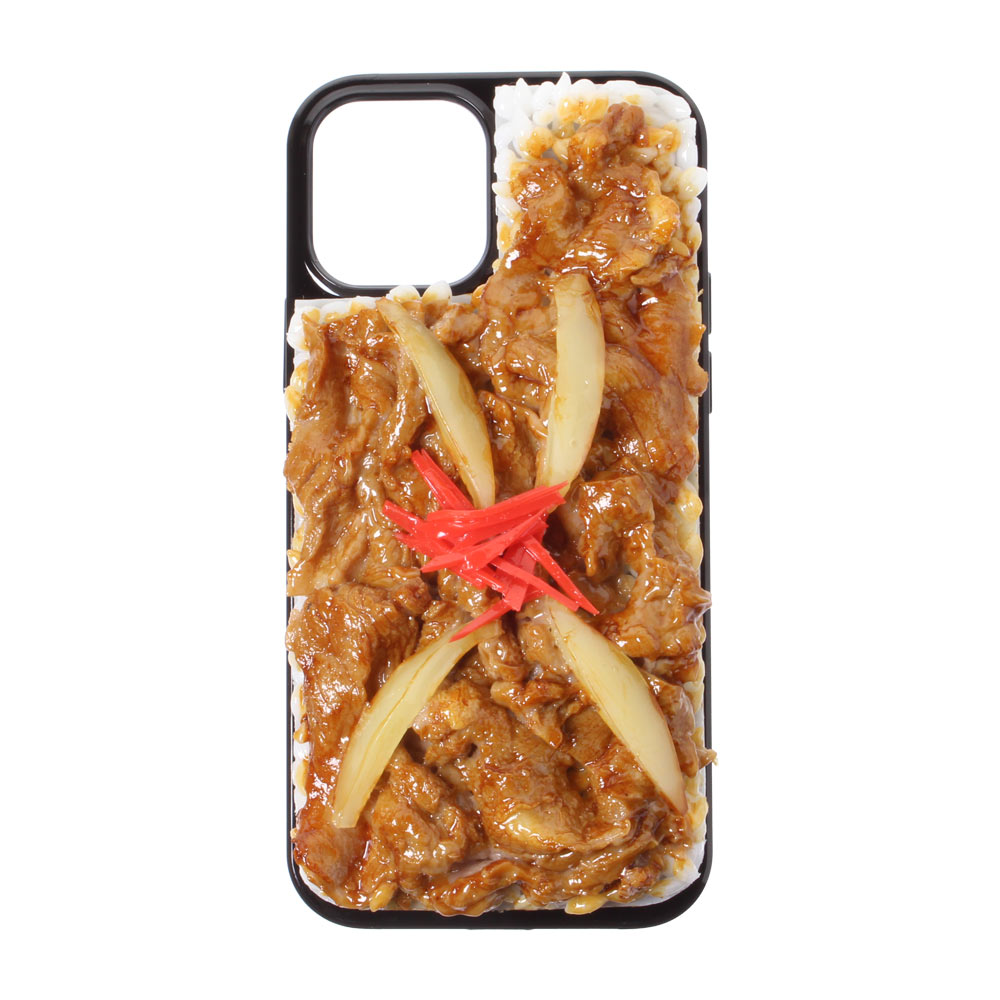 【メール便不可】食品サンプル屋さんのスマホケース（iPhone12、12 Pro、12 Pro Max、12 mini：牛丼）食品サンプル iPhone ケース カバー 雑貨 食べ物 スマートフォン