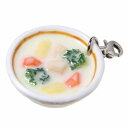食品サンプル屋さんの3wayアクセサリー(ホワイトシチュー)食品サンプル スマホ スマートフォン ガラケー iPhone Android 雑貨 食べ物 イヤホン...