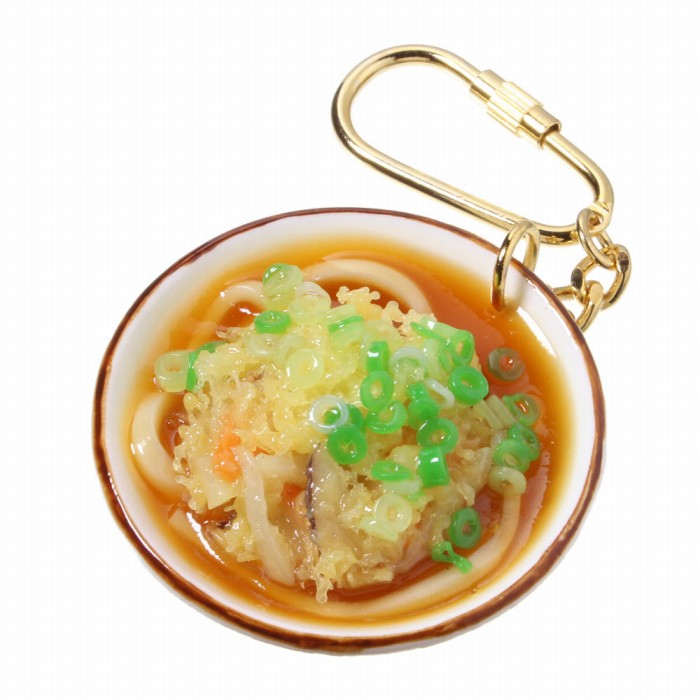 【メール便不可】食品サンプル屋さんのキーホルダー（かき揚げうどん）食品サンプル キーホルダー 雑貨..