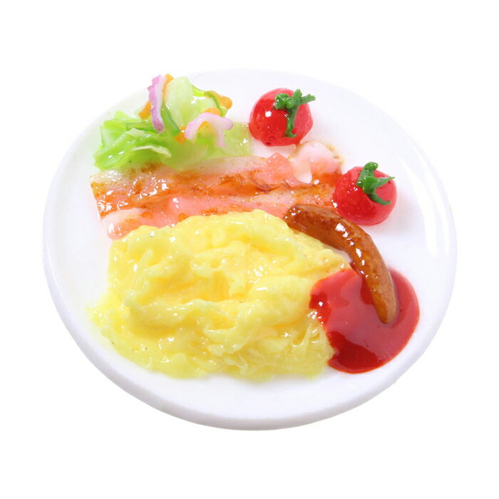 食品サンプル屋さんのマグネット（スクランブルエッグプレート）食品サンプル ミニチュア 雑貨 食べ物 卵 モーニング 外国 土産 リアルのサムネイル