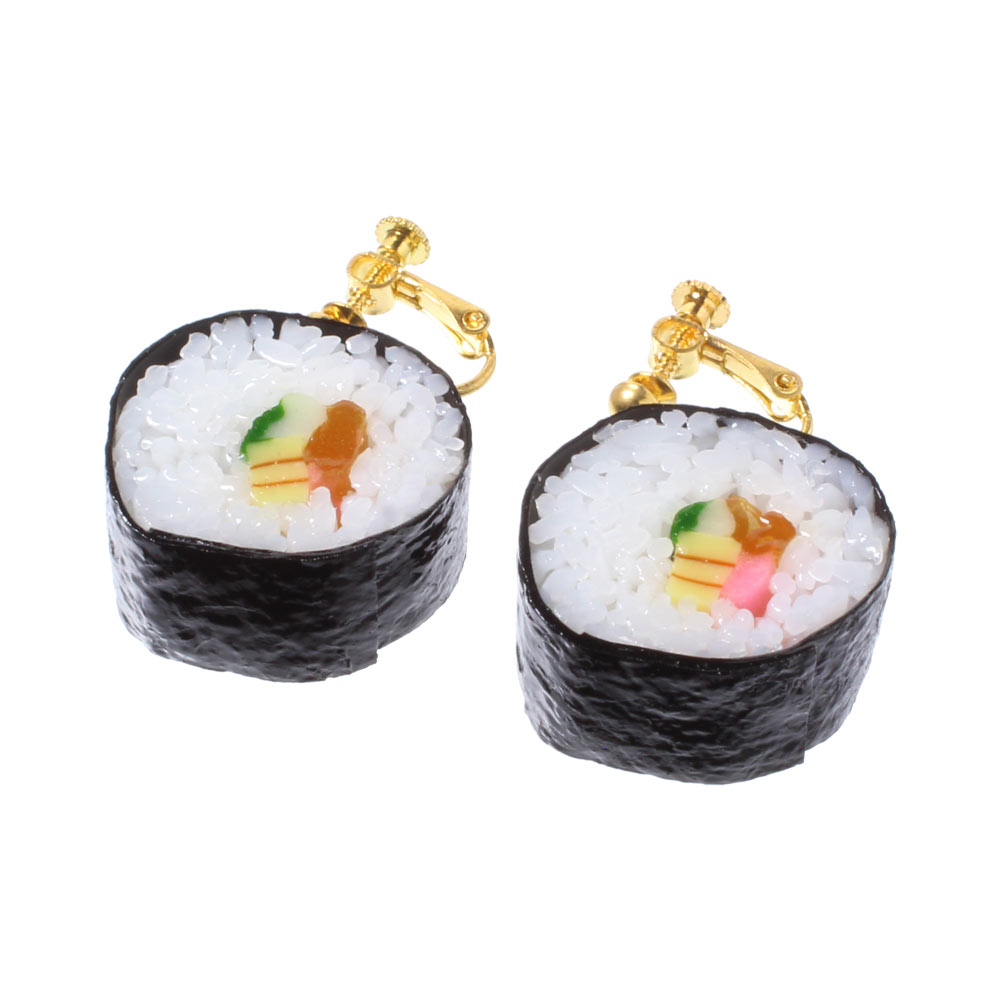 食品サンプル屋さんのイヤリング（太巻き）食品サンプル ファッション イヤリング おもしろ 雑貨 食べ物 アクセサリー 寿司 キムパのサムネイル