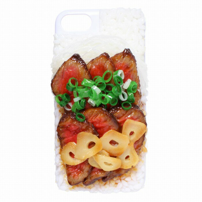 【メール便不可】食品サンプル屋さんのスマホケース（iPhone7＆iPhone8：ステーキ丼）食品サンプル 4.7 カバー 雑貨 食べ物 スマートフォン iPhone7 iphone8