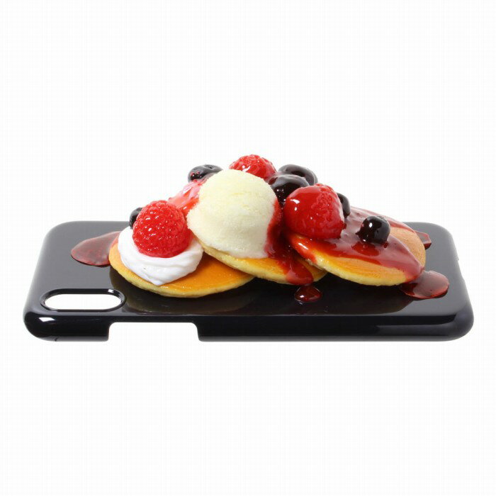 【メール便不可】食品サンプル屋さんのスマホケース（iPhone X：ベリーパンケーキ[ブラック]）食品サンプル iPhone ケース カバー 雑貨 食べ物 スマートフォン
