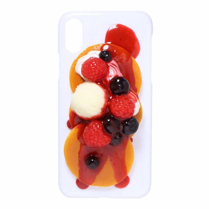 【メール便不可】食品サンプル屋さんのスマホケース（iPhone X：ベリーパンケーキ[ホワイト]）食品サンプル iPhone ケース カバー 雑貨 食べ物 スマートフォン