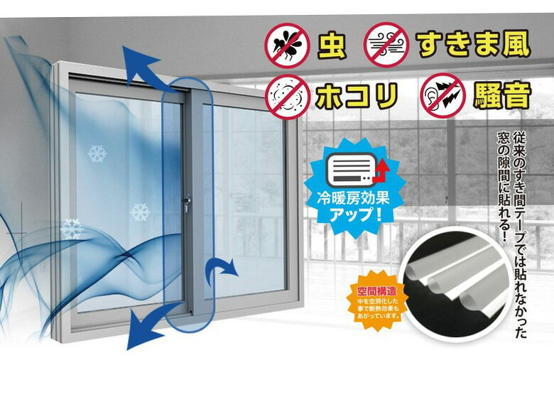 楽天市場 スキマプロテクト窓 防寒 隙間テープ すき間風ストッパー すき間風防止テープ 隙間風 防止 窓 ドア 隙間 すき間テープ ドア 窓 玄関 貼るだけ簡単 すき間風防ぐテープ 窓 虫 隙間テープ ホコリ 騒音テープ Oタイプ Atelier Eirene