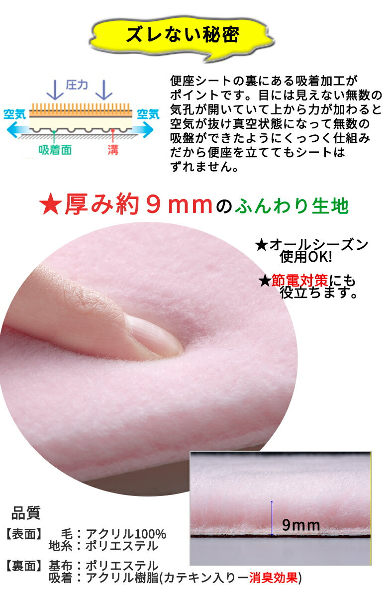 おくだけ吸着消臭ふんわりベンザシート快適な座り心地